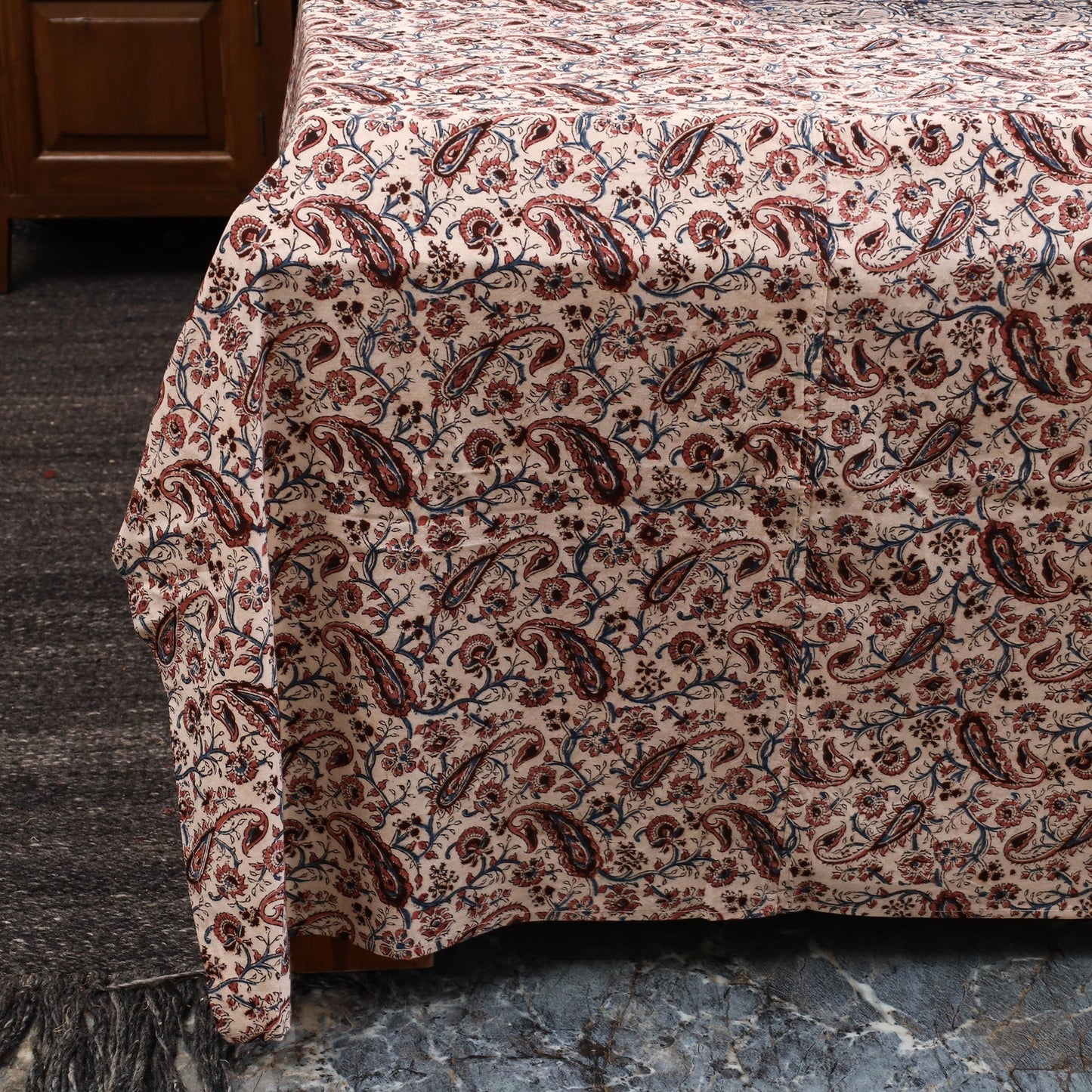 Kalamkari patchwork cotton bedsheet set 49 - handcrafted