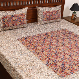 Kalamkari patchwork cotton bedsheet set 22 - handcrafted