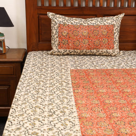Kalamkari patchwork cotton bedsheet set 42 - handcrafted