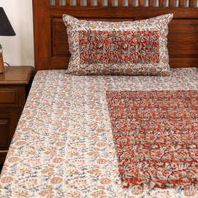 Kalamkari patchwork cotton bedsheet set 41 - handcrafted