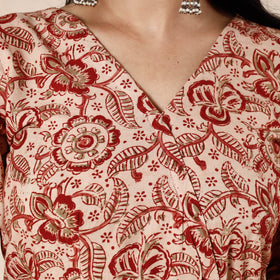 Buy Kalamkari Block Printing Cotton Flared Dress Online l iTokri.com