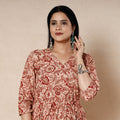Buy Kalamkari Block Printing Cotton Flared Dress Online l iTokri.com