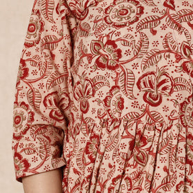 Buy Kalamkari Block Printing Cotton Flared Dress Online l iTokri.com