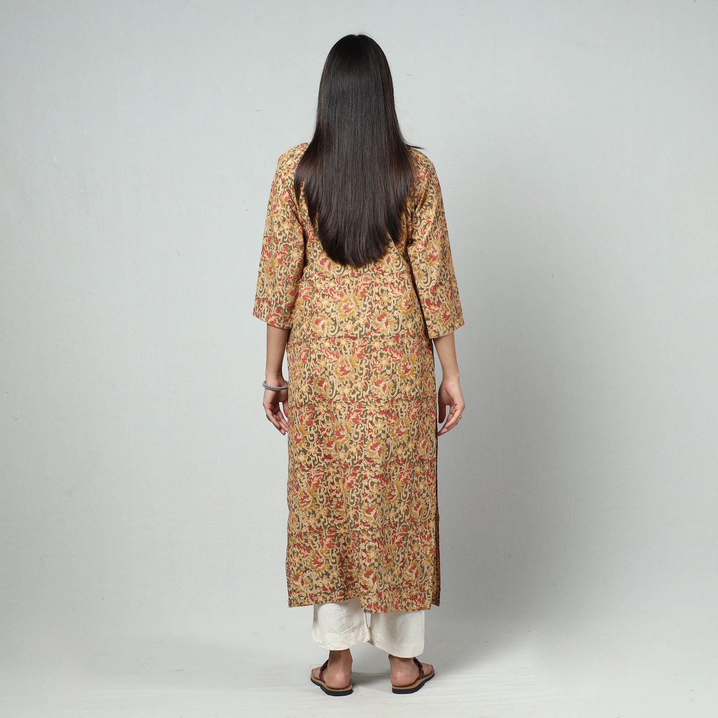  Kalamkari Block Printed Cotton Long Kurta For Women