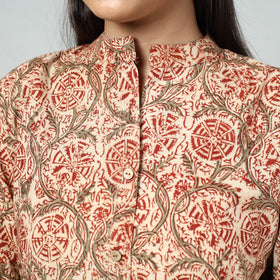  Kalamkari Block Printed Cotton Long Kurta For Women