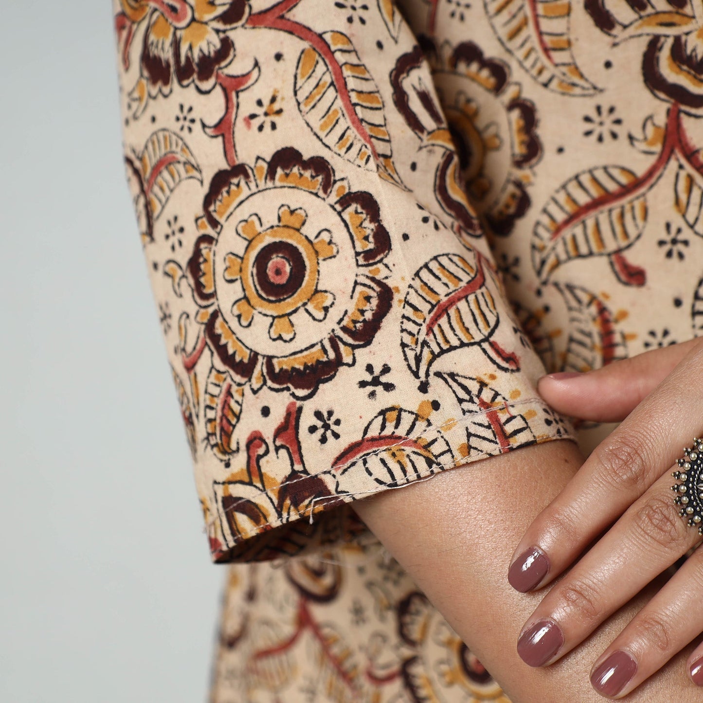  Kalamkari Block Printed Cotton Long Kurta For Women