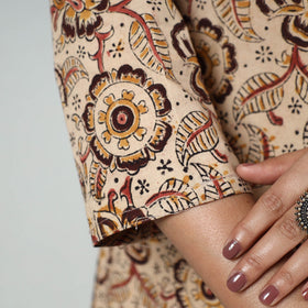  Kalamkari Block Printed Cotton Long Kurta For Women