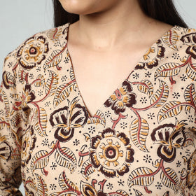  Kalamkari Block Printed Cotton Long Kurta For Women