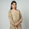  Kalamkari Block Printed Cotton Long Kurta For Women