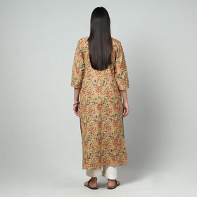  Kalamkari Block Printed Cotton Long Kurta For Women