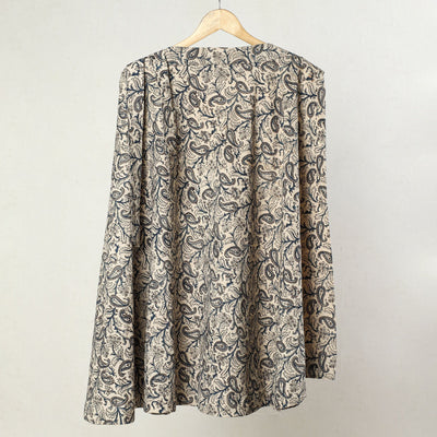 Beige - kalamkari printed cotton wrap around skirt 14