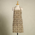 Beige Kalamkari Block Print Cotton Apron with Pocket