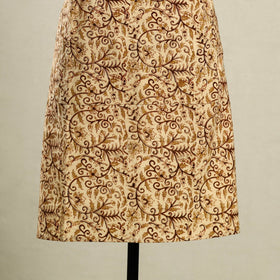 Beige - kalamkari cotton apron with pocket 11 - handcrafted