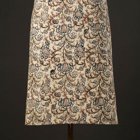 Beige - kalamkari cotton apron with pocket 31 - handcrafted