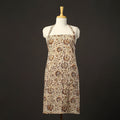  Beige Kalamkari Block Print Cotton Apron with Pocket