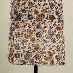 Beige - kalamkari cotton apron with pocket 40 - handcrafted