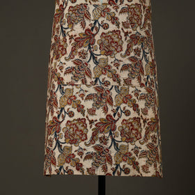 Beige Kalamkari Block Print Cotton Apron with Pocket