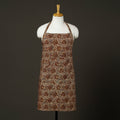  Beige Kalamkari Block Print Cotton Apron with Pocket