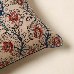 Beige - kalamkari cotton cushion cover 100 - handcrafted