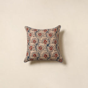 Beige - kalamkari cotton cushion cover 100 - handcrafted