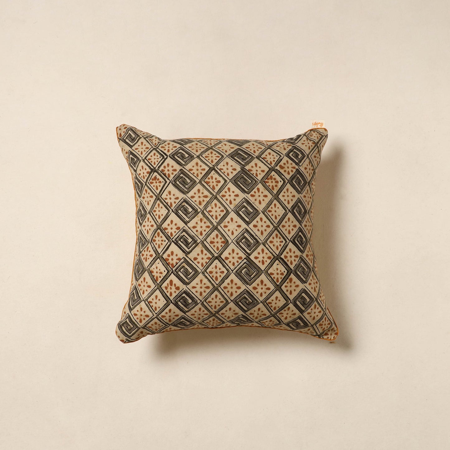 Beige - kalamkari cotton cushion cover 20 - handcrafted