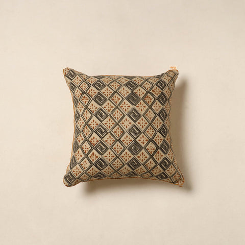 Beige - kalamkari cotton cushion cover 20 - handcrafted