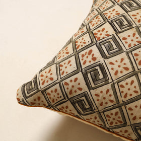 Beige - kalamkari cotton cushion cover 20 - handcrafted