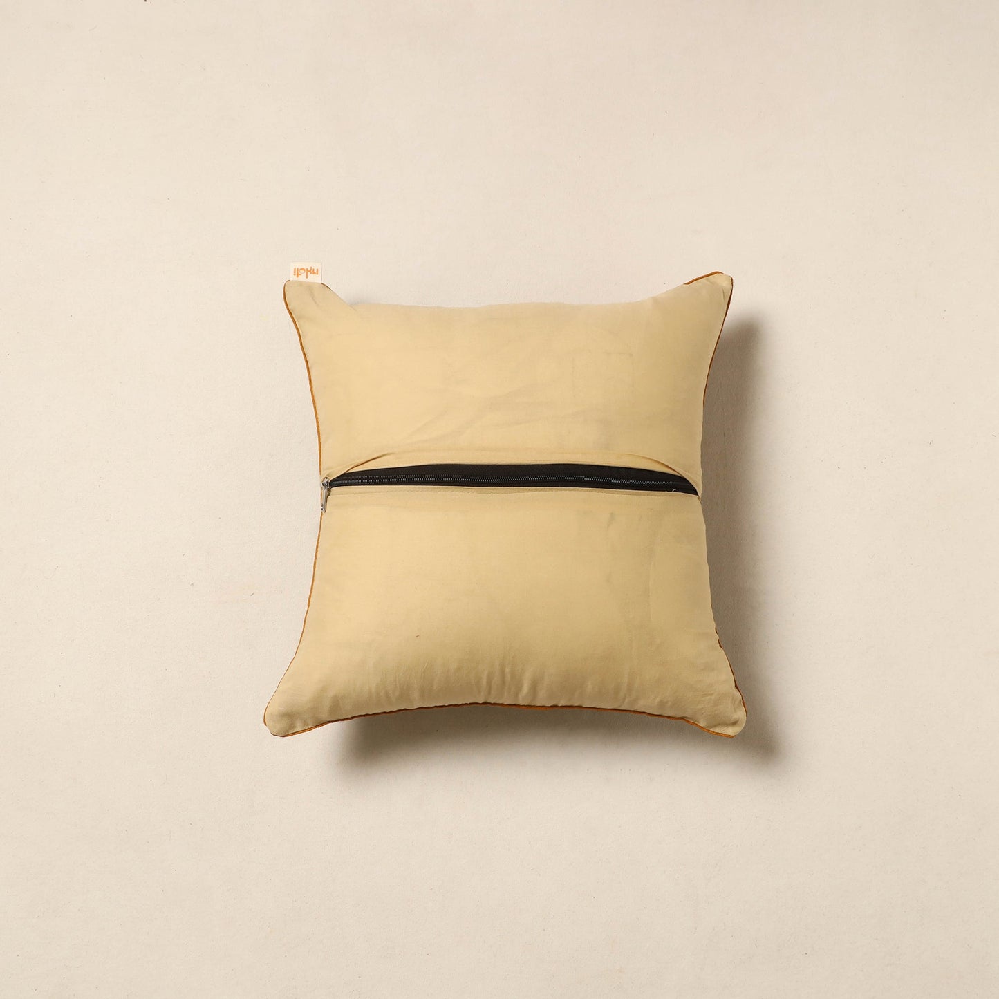 Beige - kalamkari cotton cushion cover 20 - handcrafted