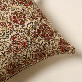 Beige - kalamkari cotton cushion cover 51 - handcrafted