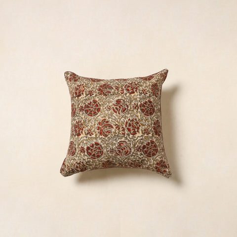 Beige - kalamkari cotton cushion cover 51 - handcrafted