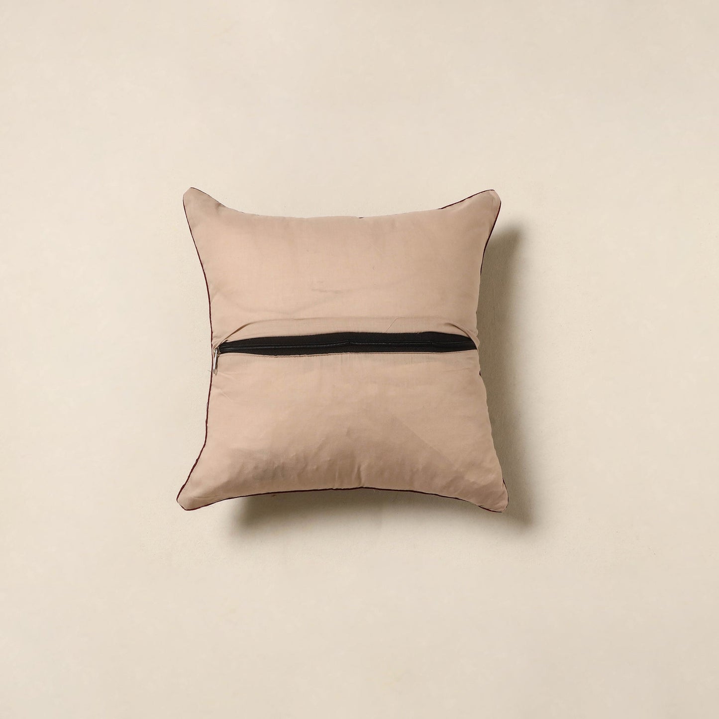 Beige - kalamkari cotton cushion cover 97 - handcrafted