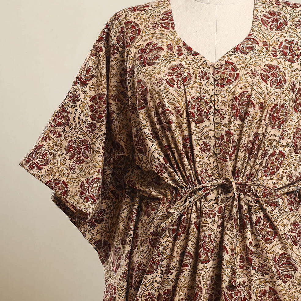Buy Kalamkari Block Print Cotton Kaftan