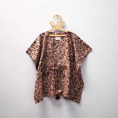 Beige - kalamkari cotton kids kaftan (3-4 years) 43
