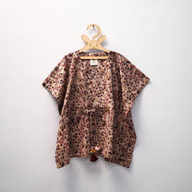 Beige - kalamkari cotton kids kaftan (3-4 years) 43