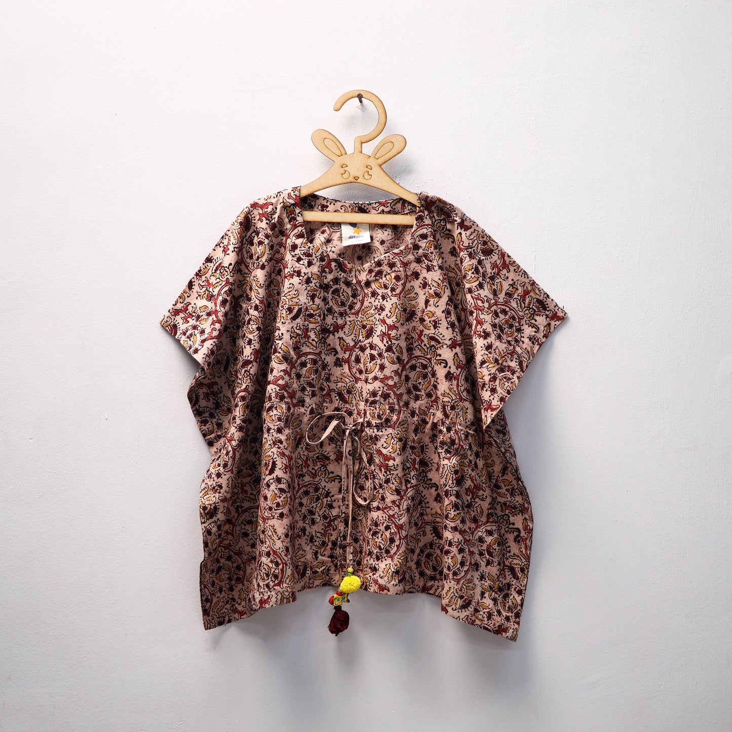 Beige - kalamkari cotton kids kaftan (3-4 years) 44