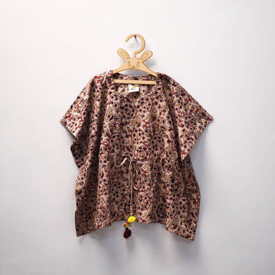 Beige - kalamkari cotton kids kaftan (3-4 years) 44