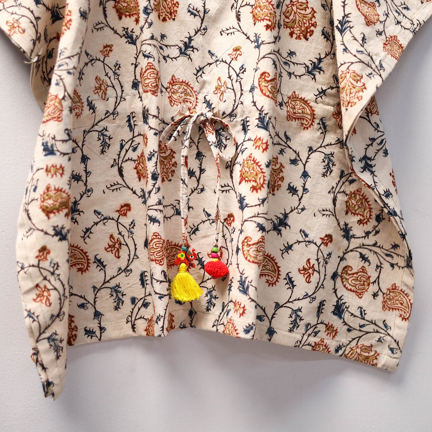 Beige - kalamkari cotton kids kaftan (3-4 years) 48