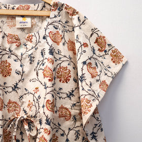 Beige - kalamkari cotton kids kaftan (3-4 years) 48