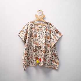 Beige - kalamkari cotton kids kaftan (3-4 years) 48