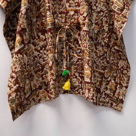 Brown Kalamkari Block Print Cotton Kids Kaftan (3-4 Years)