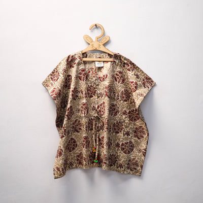 Beige - kalamkari cotton kids kaftan (3-4 years) 62