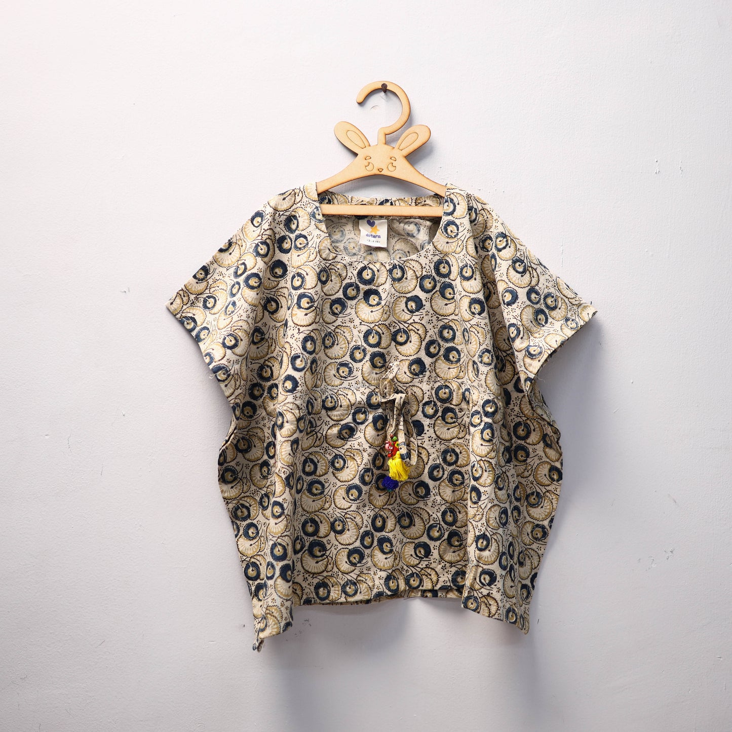 Beige - kalamkari cotton kids kaftan (3-4 years) 68