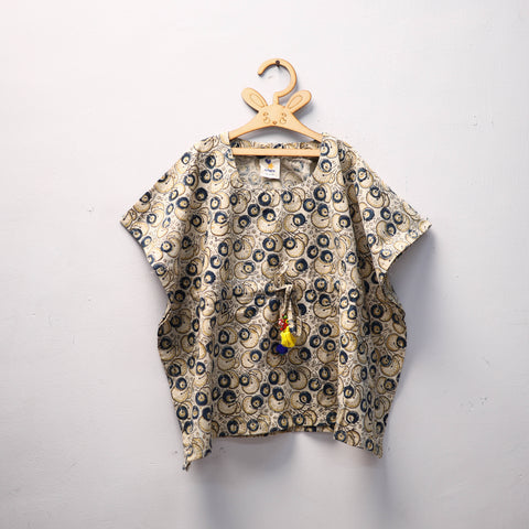 Beige - kalamkari cotton kids kaftan (3-4 years) 68