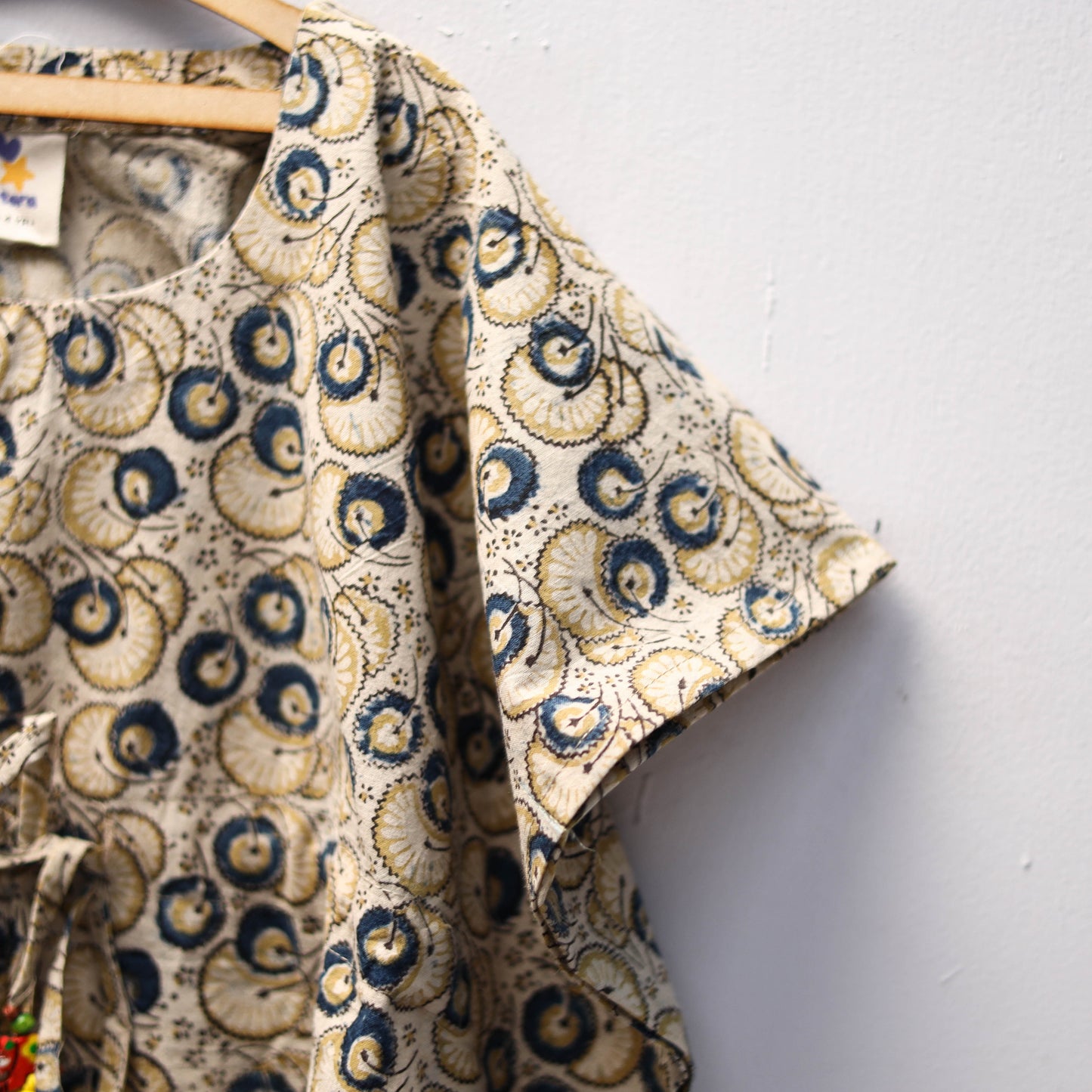 Beige - kalamkari cotton kids kaftan (3-4 years) 68