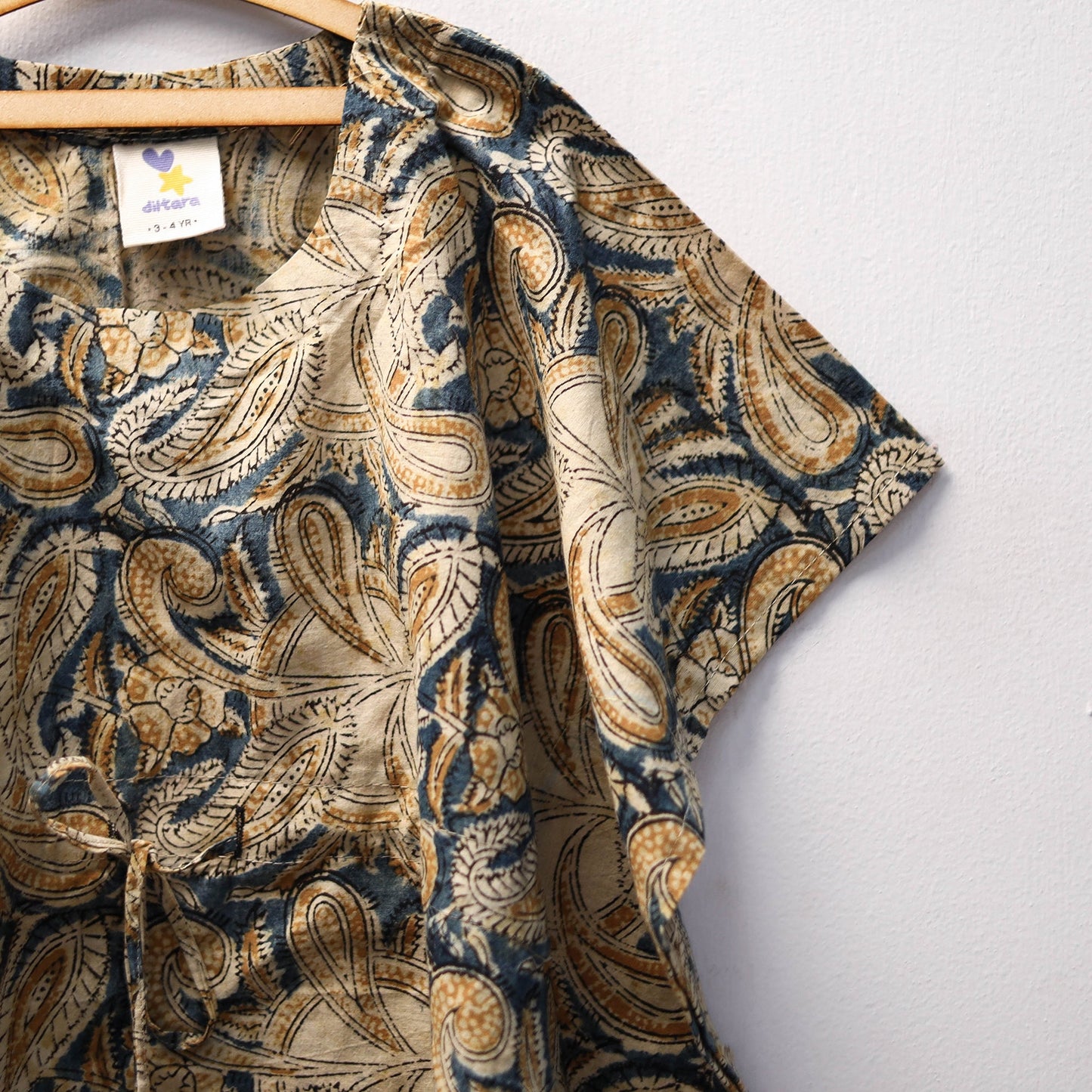 Beige - kalamkari cotton kids kaftan (3-4 years) 73