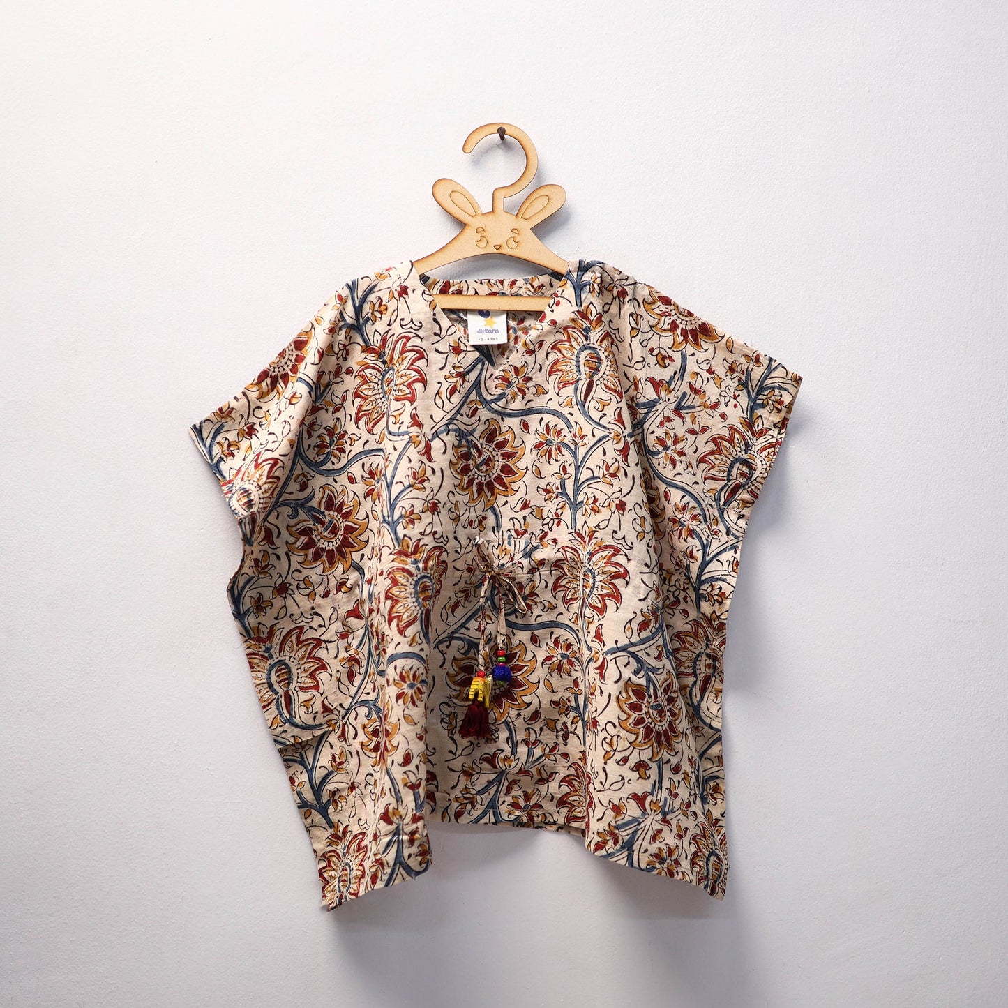 Beige - kalamkari cotton kids kaftan (3-4 years) 75
