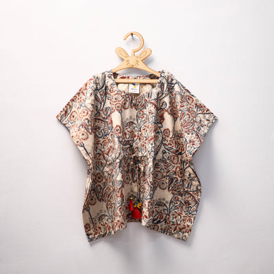 Beige - kalamkari cotton kids kaftan (3-4 years) 76