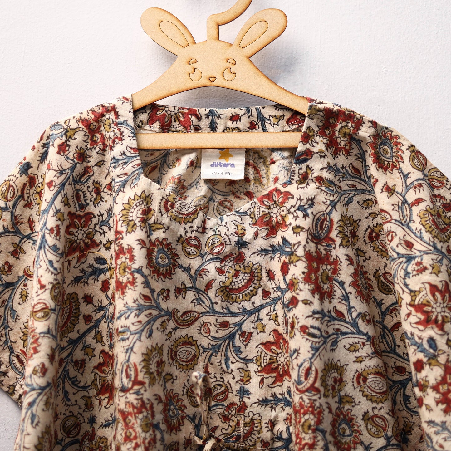 Beige - kalamkari cotton kids kaftan (3-4 years) 78