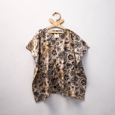 Beige - kalamkari cotton kids kaftan (3-4 years) 86