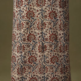 Beige Kalamkari Print Cotton Unstitched Kurta Material